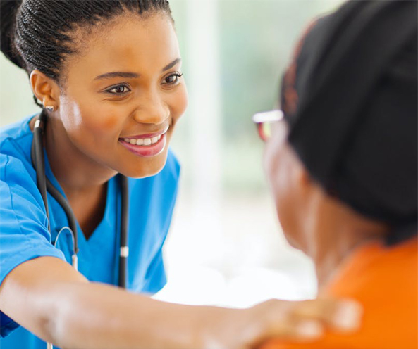 Nurse with patient